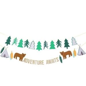 NEW Meri Meri Let’s Explore Adventure Awaits Bear Woodland Garland